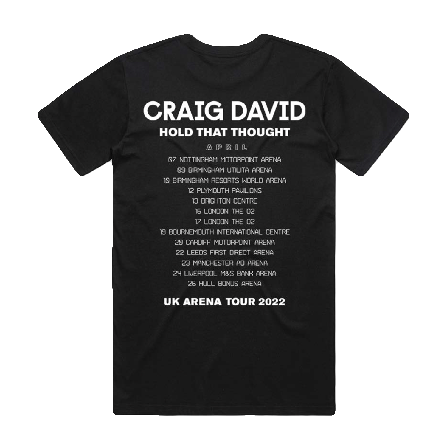 Hold That Thought Tour 2022 Black T-Shirt